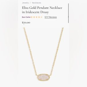 NWT! Elisa Gold Extended Length Pendant Necklace in Iridescent Drusy